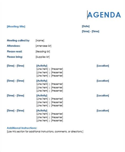 agenda vs outline.